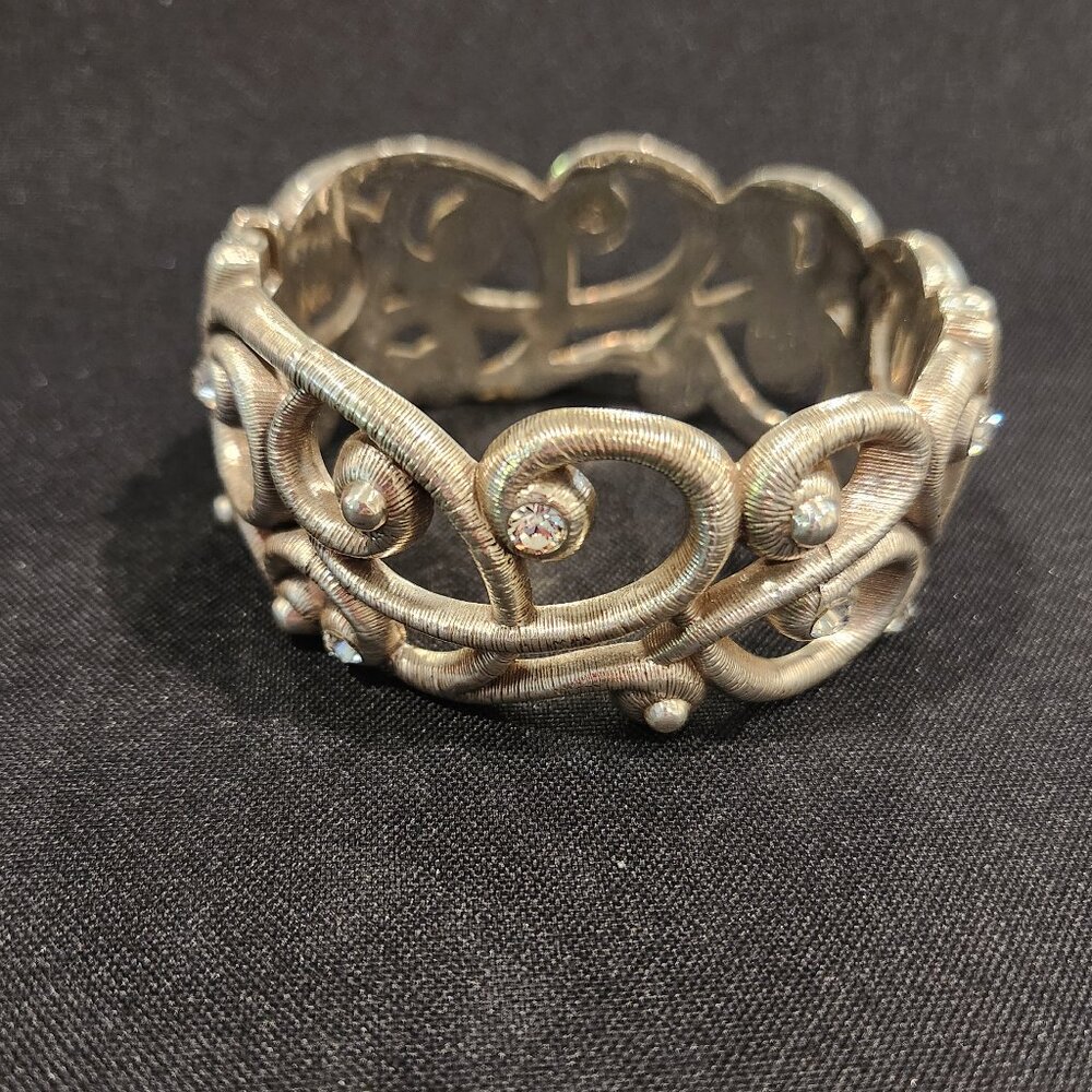 Brighton Silver Swarovski Crystal Cuff Bracelet